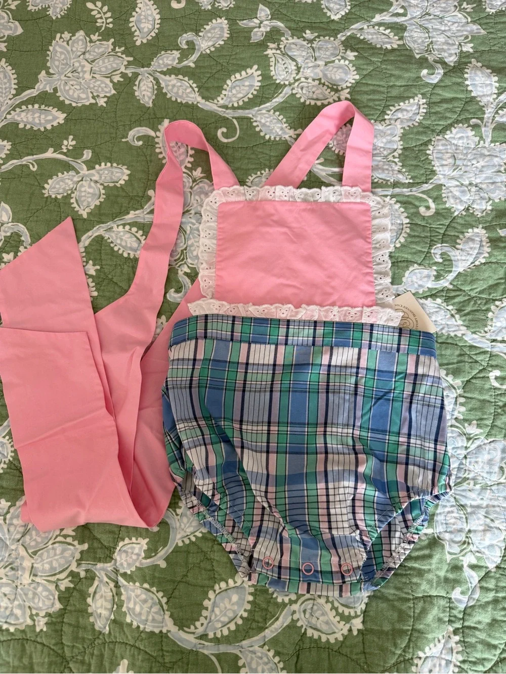 TBBC Sally Sunsuit Lauderdale Pier Plaid Pier Party Pink